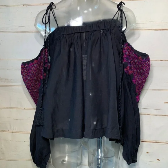 FREE PEOPLE Vacay Vibin' Blouse New M - Picture 4 of 5